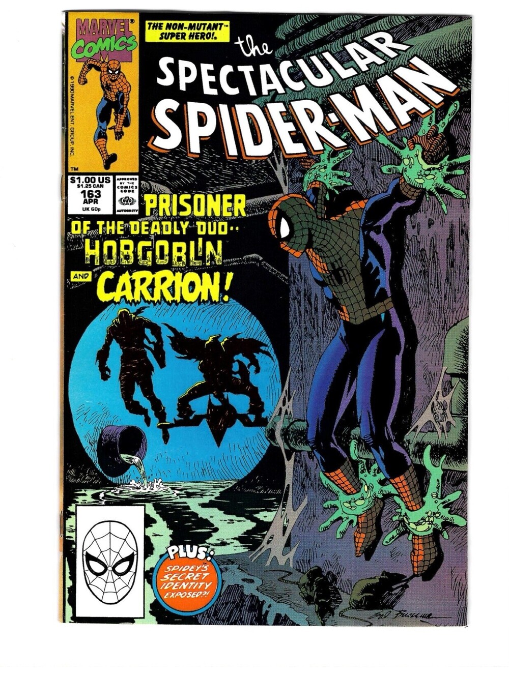 Spectacular Spider-Man #163 Vol. 1 Apr 1990 Marvel Comics High Grade